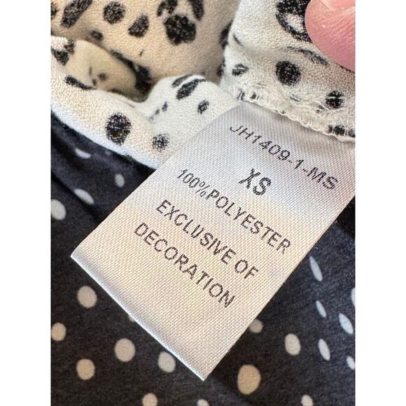 THML Women's Sleeveless Ruffle Peplum Top XS Tiered Animal Dot Print Boho Blouse - Picture 10 of 12